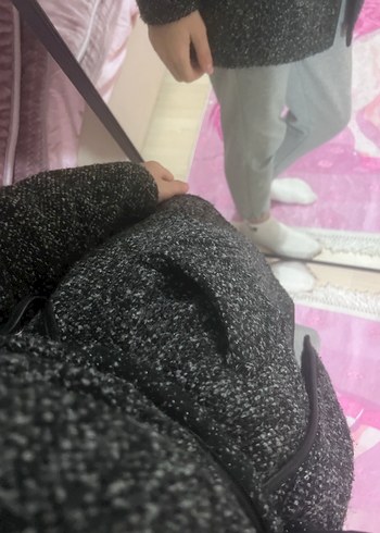 Gri Kemerli Midi Kadın Kaban - Görsel 4