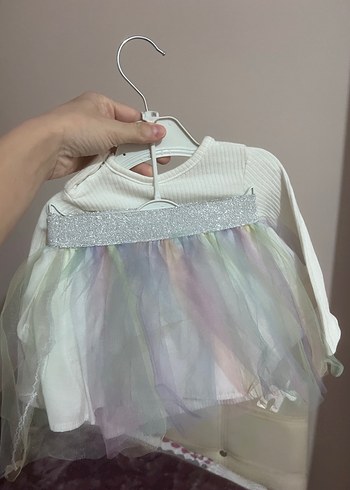 Unicorn Baskılı Beyaz Kız Çocuk Uzun Kollu Tişört - Görsel 2