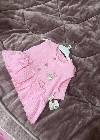 Kız Çocuk Pembe Kolsuz Nakışlı Şortlu Takım - Görsel 3