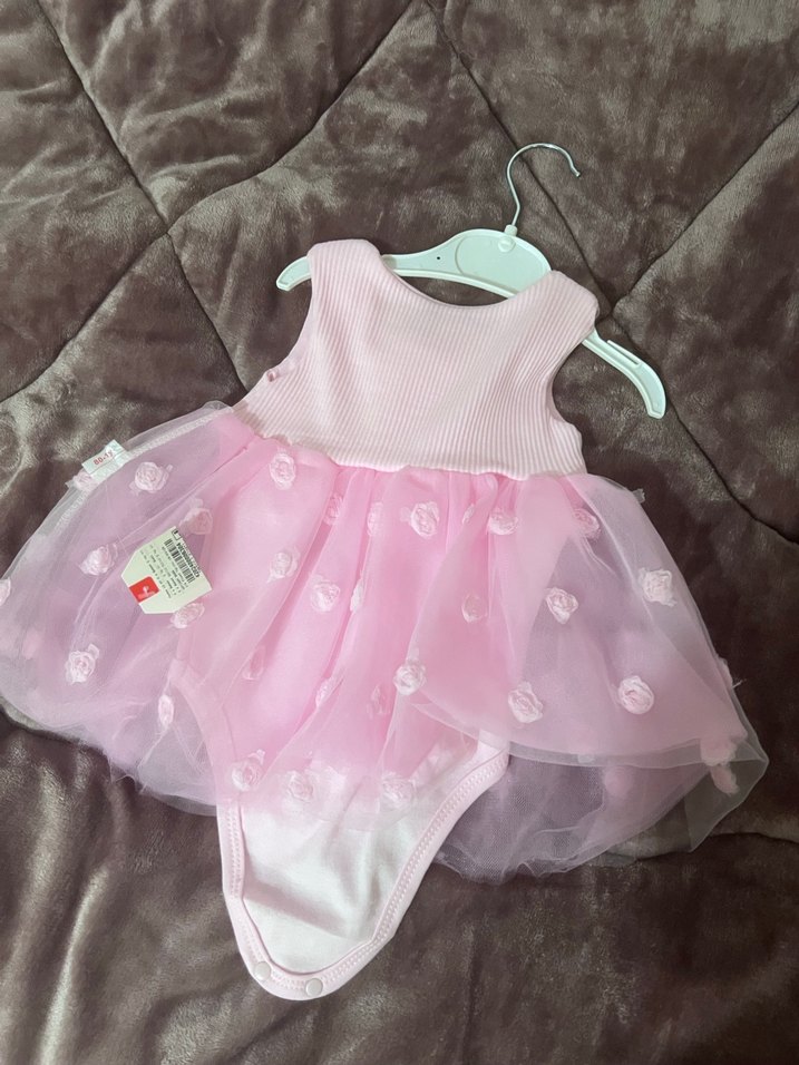 Pembe Nakışlı Kolsuz Kız Çocuk Elbise - Görsel 3