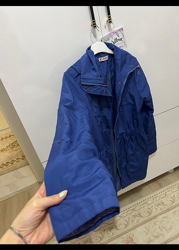 Mavi Kemerli Midi Kadın Yağmurluk - Görsel 2