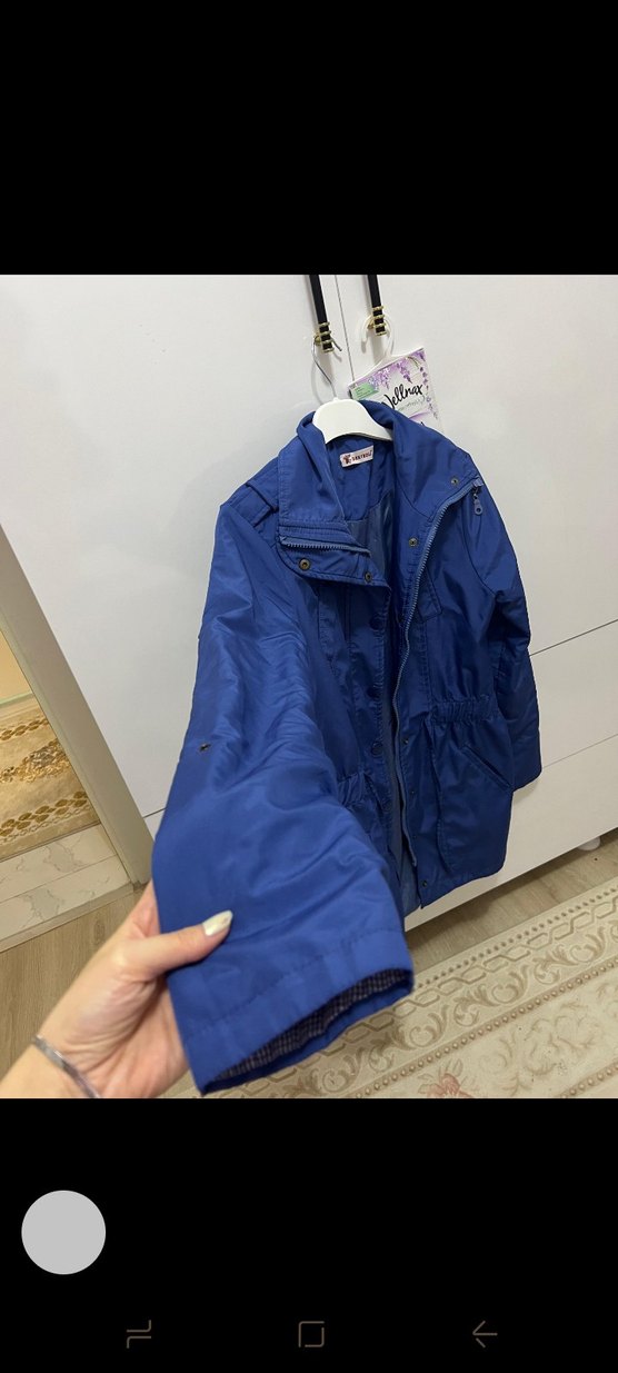 Mavi Kemerli Midi Kadın Yağmurluk - Görsel 2