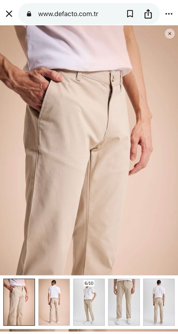 Defacto Regular Chino Kum Rengi Pantolon - Görsel 3