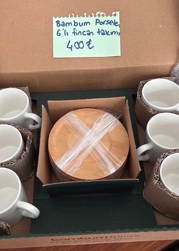 Bambum 6'lı Porselen Beyaz Kahve Fincan Takımı - Görsel 2