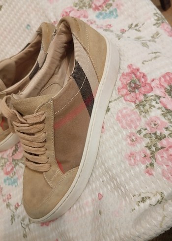 Bej Süet Kadın Dolgu Topuk Spor Ayakkabı - Görsel 5