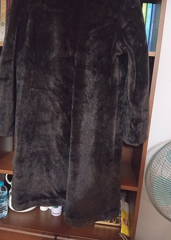 Düğmeli Kahverengi Kadın Kaban - Görsel 4