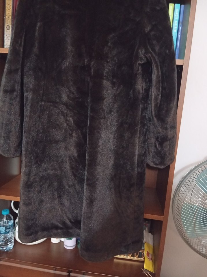 Düğmeli Kahverengi Kadın Kaban - Görsel 4