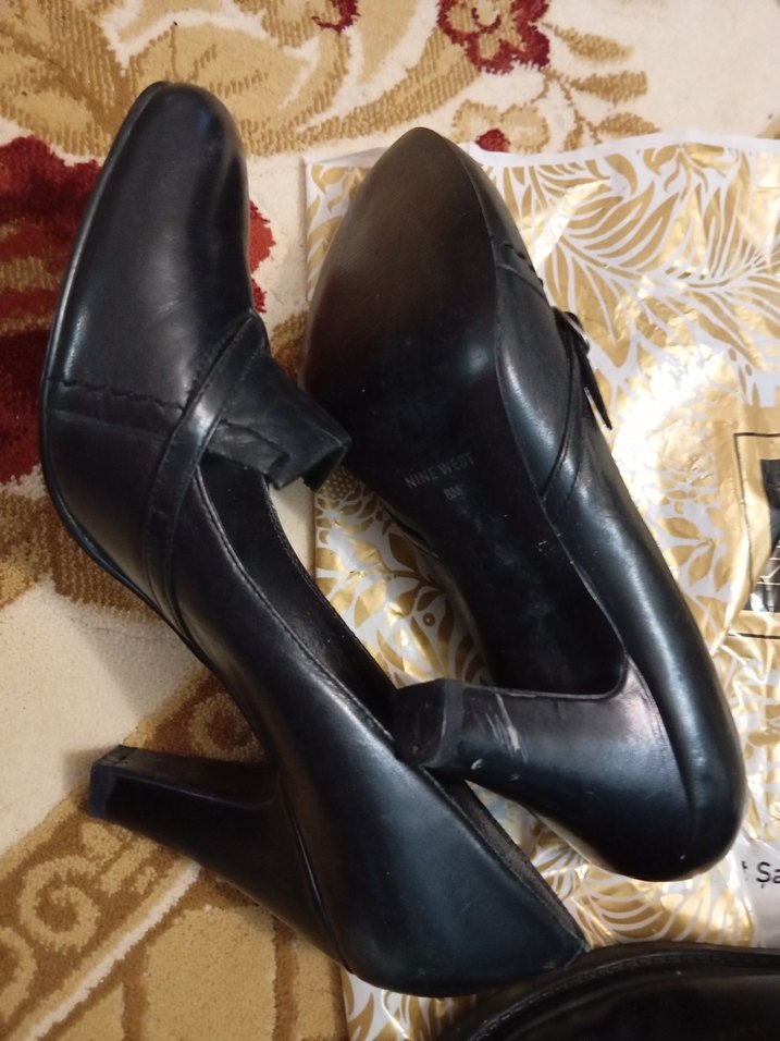 Kadın Siyah  deri Stiletto - Görsel 4