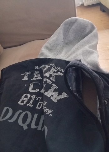 Koyu Gri Baskılı Erkek Çocuk Biker Yelek - Görsel 2