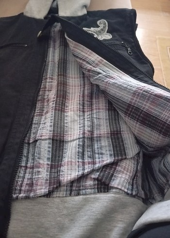 Koyu Gri Baskılı Erkek Çocuk Biker Yelek - Görsel 6