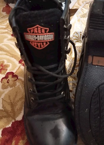 Siyah Deri Biker Botlar  kavucuk Topuklu 37. numara - Görsel 5