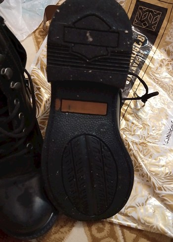 Siyah Deri Biker Botlar  kavucuk Topuklu 37. numara - Görsel 6