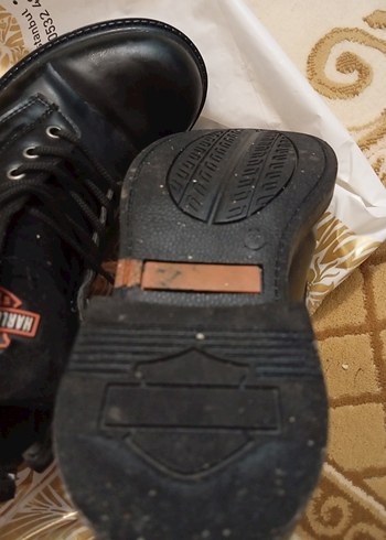 Siyah Deri Biker Botlar  kavucuk Topuklu 37. numara - Görsel 3