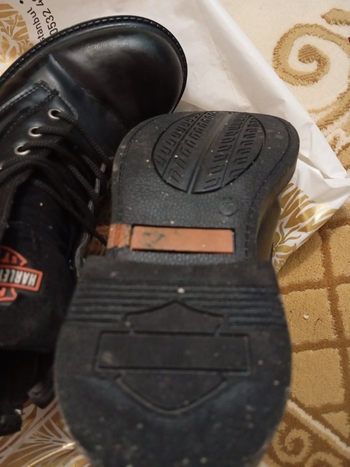 Siyah Deri Biker Botlar  kavucuk Topuklu 37. numara - Görsel 3