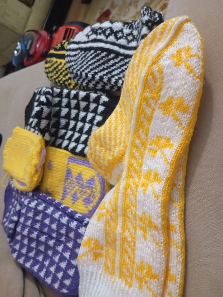 Mor Örgü Kız Çorabı - Görsel 3