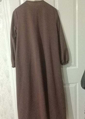 Kadın Kahverengi Uzun Rahat ferace - Görsel 2