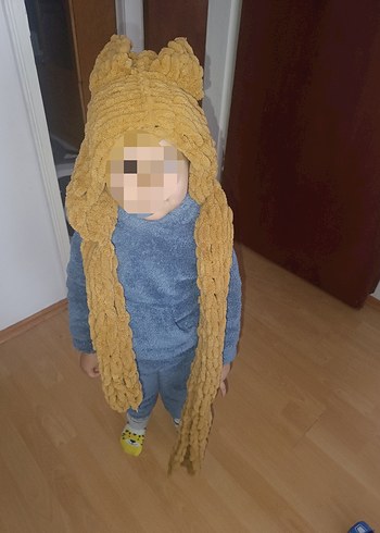 Çocuk İçin Camel Örgü Bere ve Atkı Seti - Görsel 2