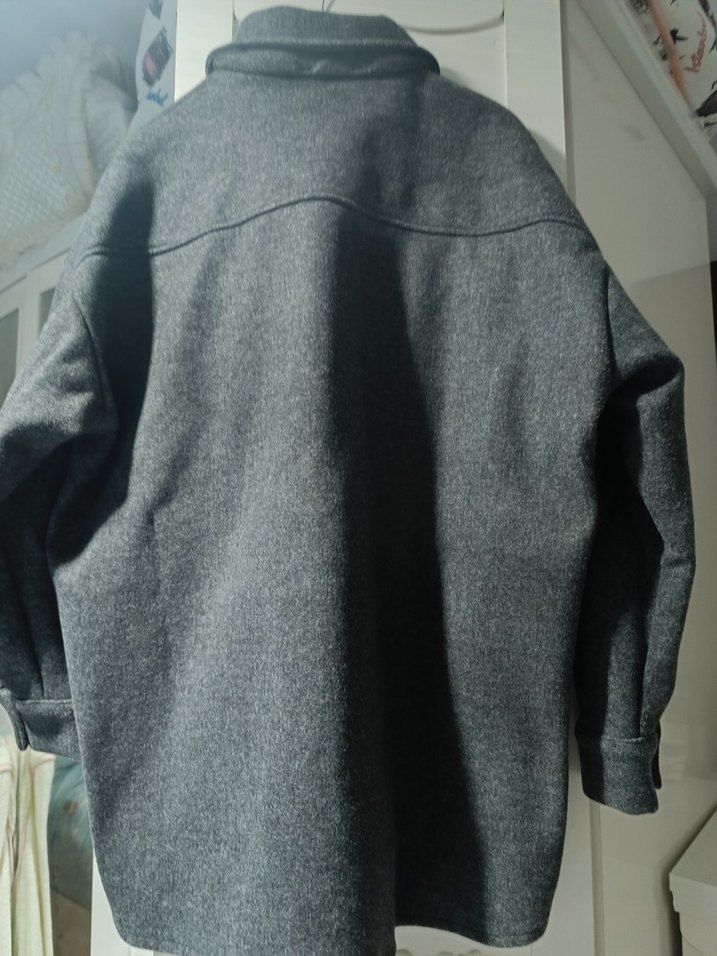 Gri Düğmeli mont - Görsel 2