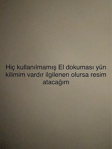 El dokuması yün kilim