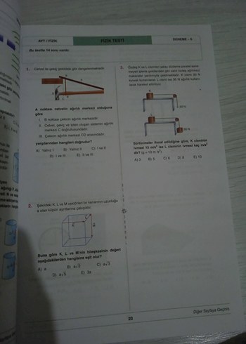Beden 3 fizik ayt brans deneme kitabi