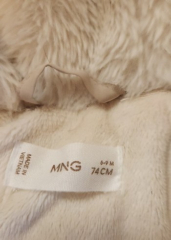 6 Ay Beden Mango Kürklü Bej Bebek Tulumu