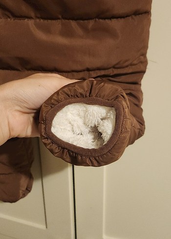 Kahverengi Bebek Tulum, Kürklü Kapüşonlu - Görsel 3