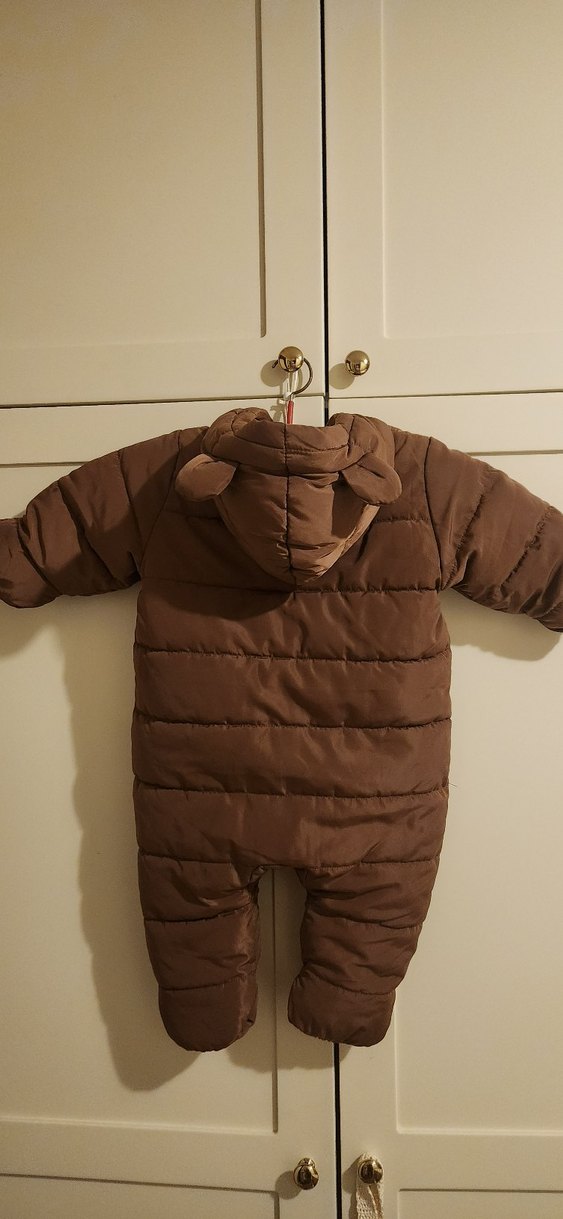 Kahverengi Bebek Tulum, Kürklü Kapüşonlu - Görsel 2