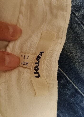 34 Beden Koton Beyaz Şort