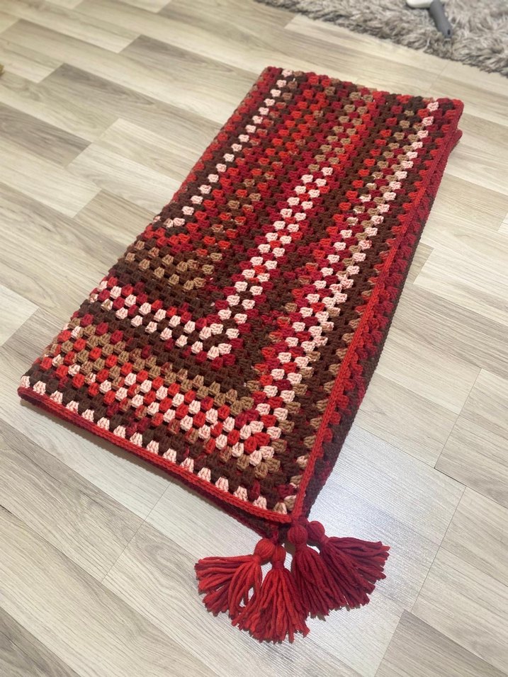 Pastel Tonlarda Çok Renkli Batik Desenli Battaniye - Görsel 4