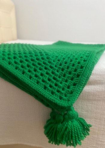 Kırmızı Örgü Battaniye - Görsel 5