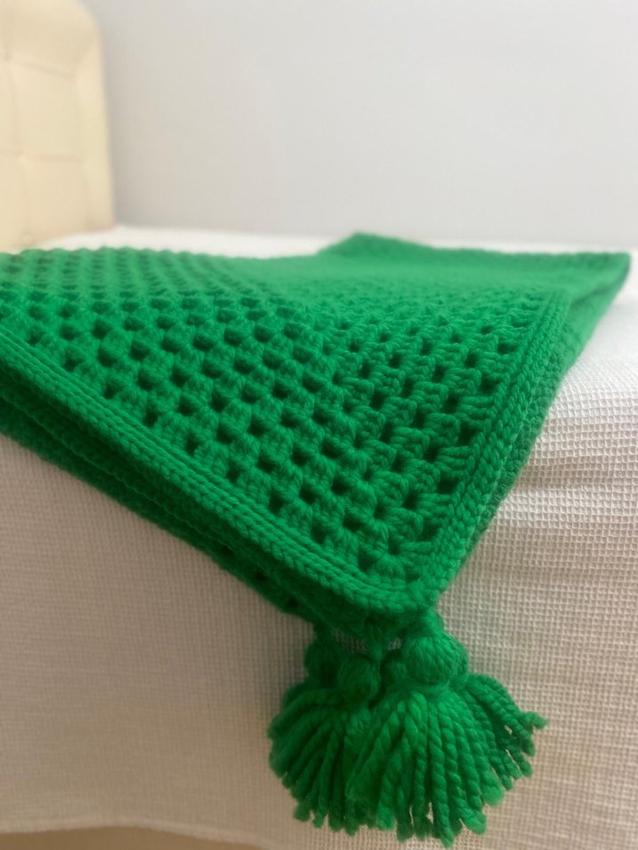 Kırmızı Örgü Battaniye - Görsel 5