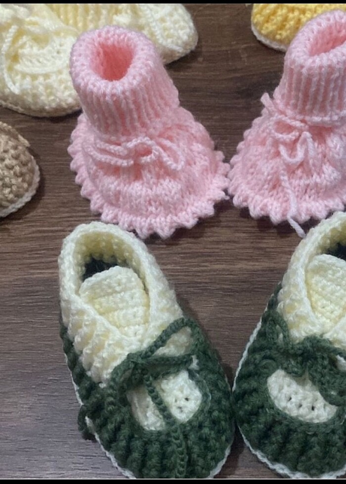 Örgü bebek patiği 1 çift - Görsel 4
