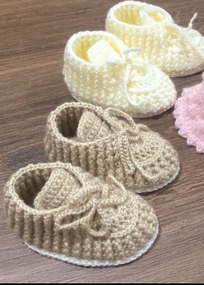 Örgü bebek patiği 1 çift - Görsel 2