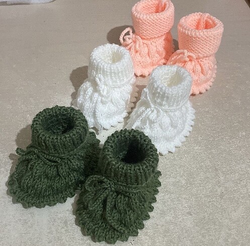 Örgü bebek patiği 1 çift - Görsel 5