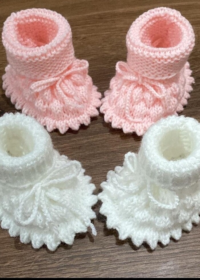Örgü bebek patiği 1 çift - Görsel 2
