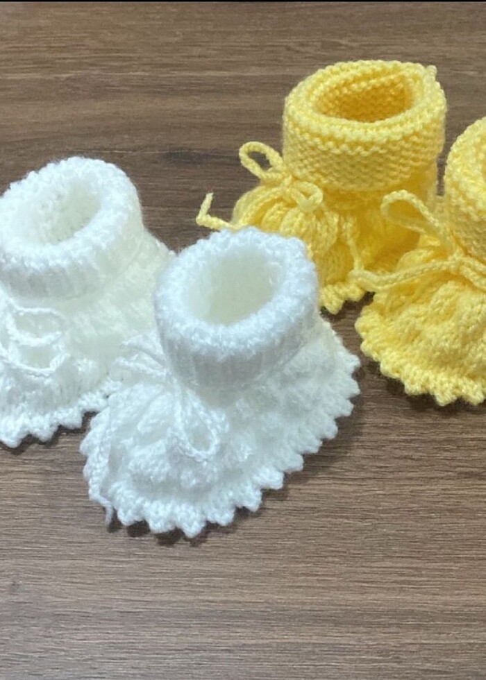 Örgü bebek patiği 1 çift - Görsel 3