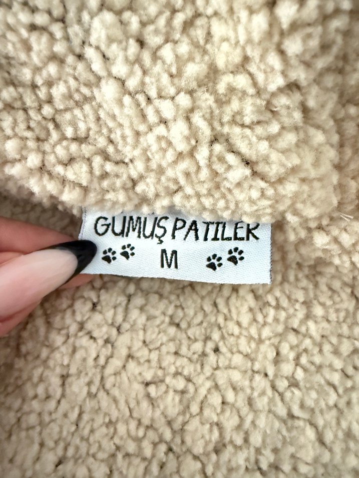 Kürk Detaylı Siyah Biker Kedi Köpek Montu - Görsel 3