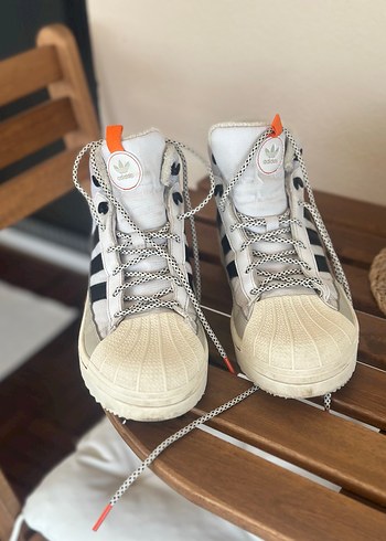 Gri Beyaz Platform Tabanlı Kadın Spor Ayakkabı - Görsel 8