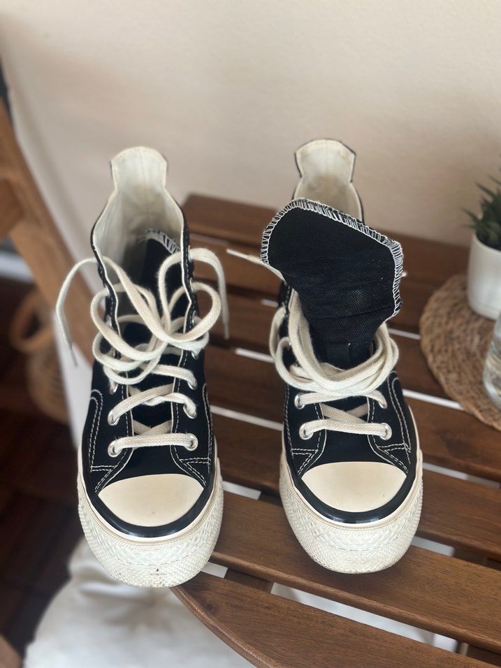 Siyah Platform Topuklu Kadın Spor Ayakkabı - Görsel 5