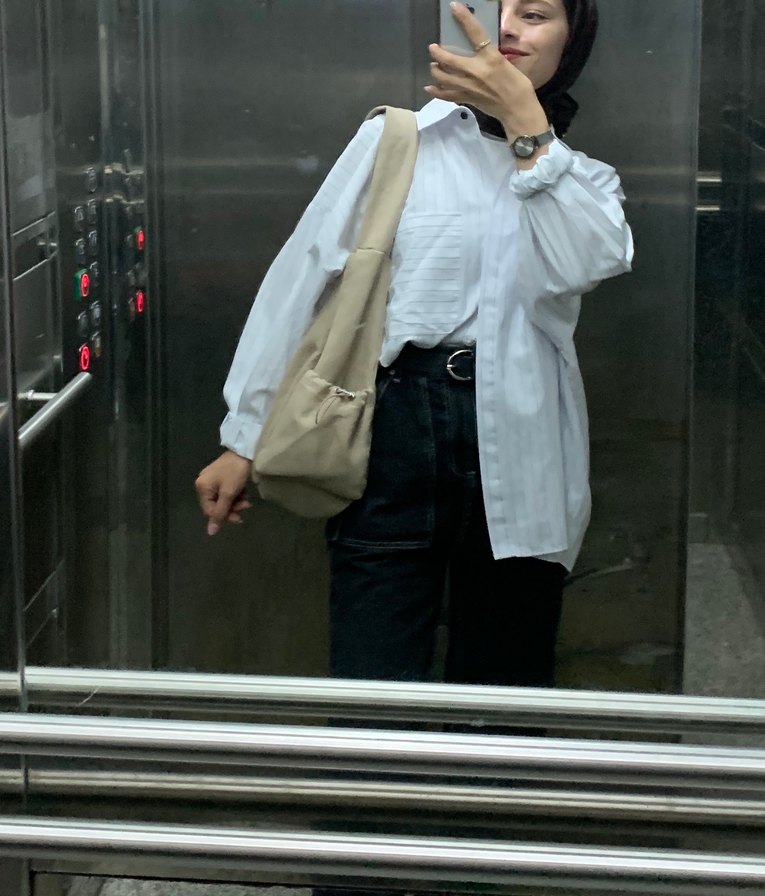 Bej Kadın Fermuarlı Günlük Çanta - Görsel 2