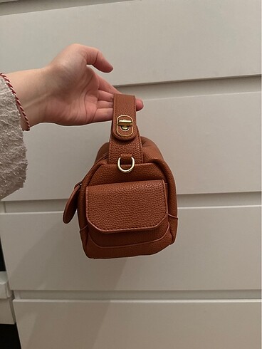 Accessorize Deri taba rengi mini çapraz çanta