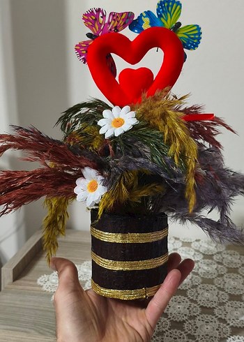 Renkli Kelebekli Dekoratif Vazo - Görsel 2