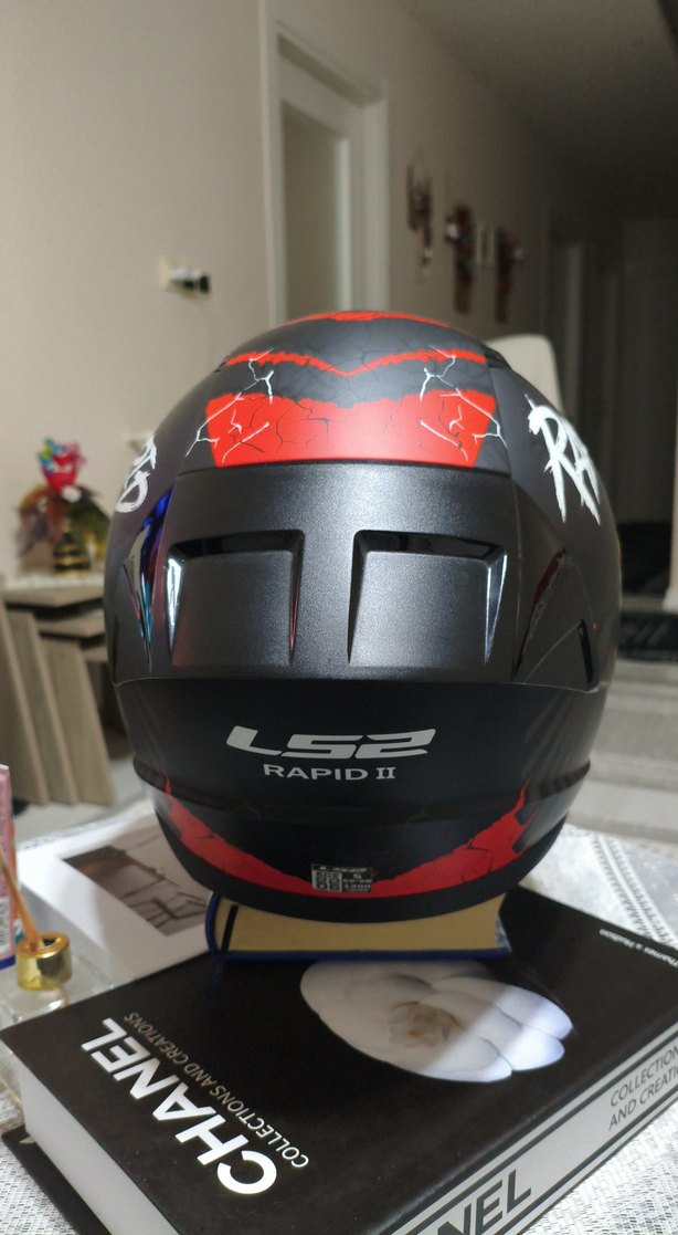 Kırmızı Parlak Baskılı LS2 Motosiklet Kaskı - Görsel 3