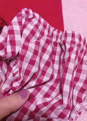 Kırmızı Pamuklu Tayt ve külot - Görsel 3