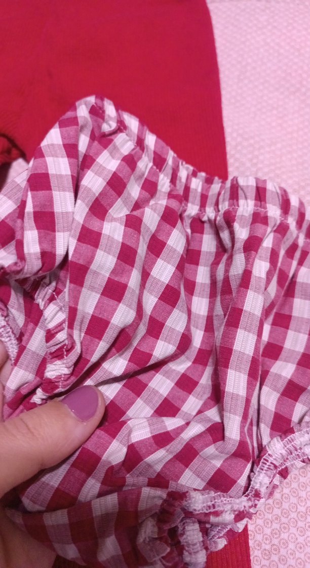 Kırmızı Pamuklu Tayt ve külot - Görsel 3