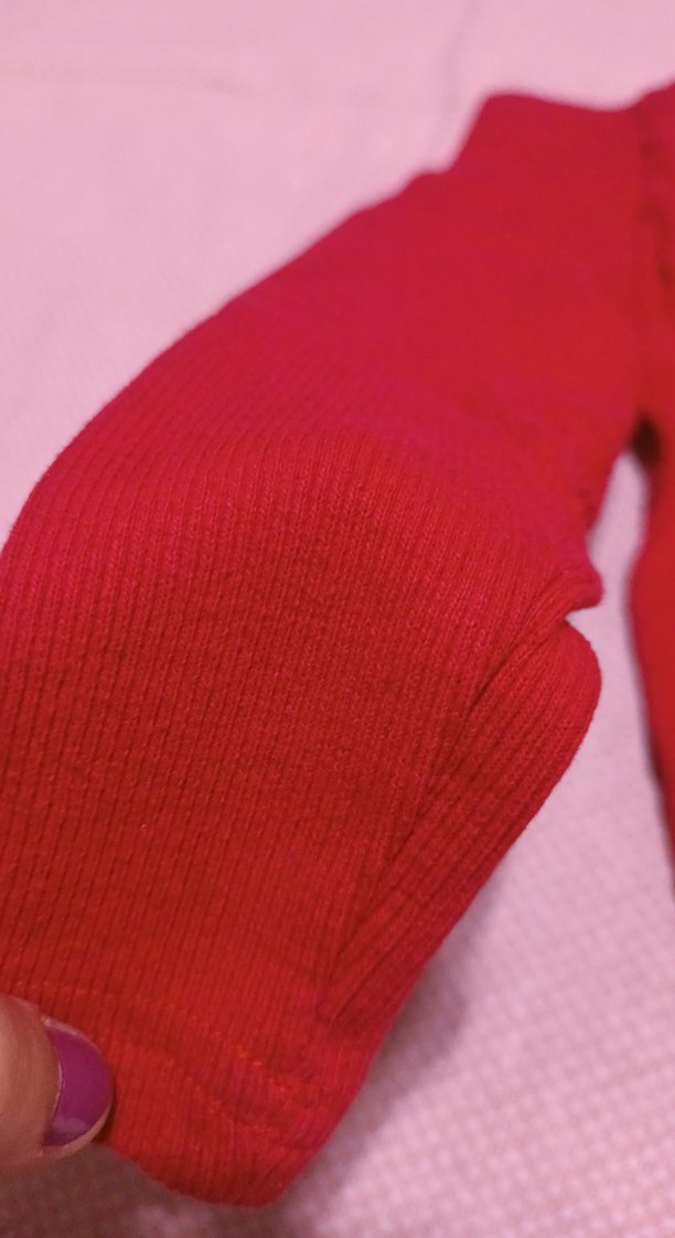 Kırmızı Pamuklu Tayt ve külot - Görsel 2