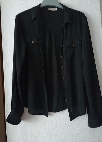 Aerobin kumaş, 40 42 beden siyah bluz, gömlek 