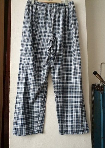 Erkek  L beden Pamuklu ekoseli pantolon.Pijama altı. - Görsel 2