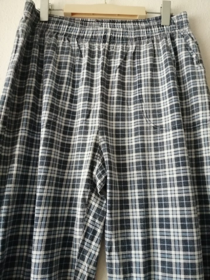 Erkek  L beden Pamuklu ekoseli pantolon.Pijama altı. - Görsel 3