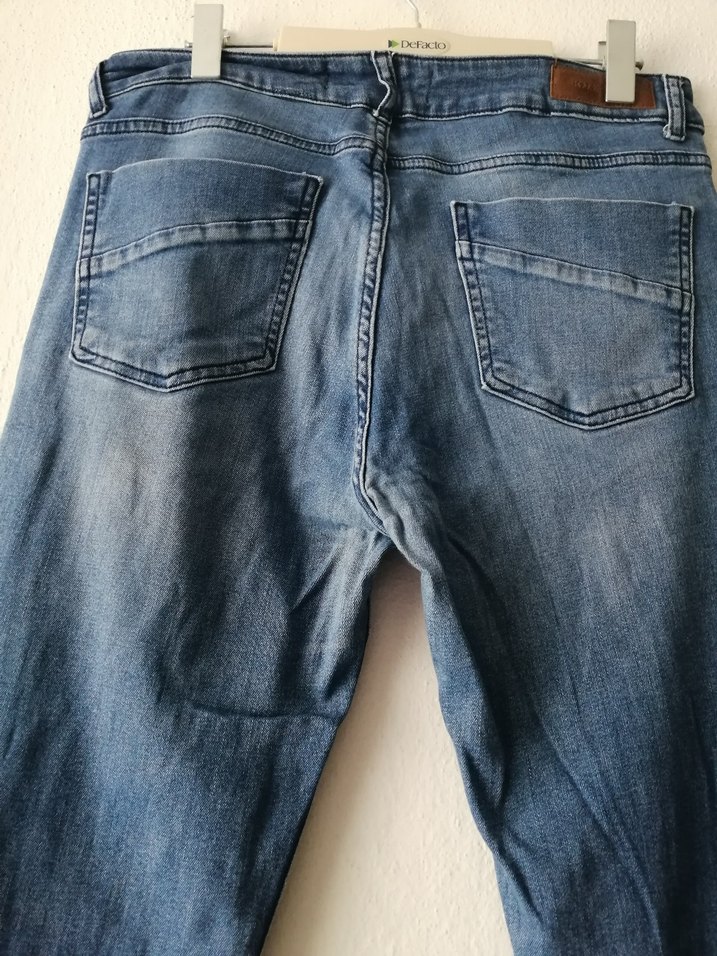 Koton marka L 32 beden Mavi Denim erkek Jean - Görsel 3